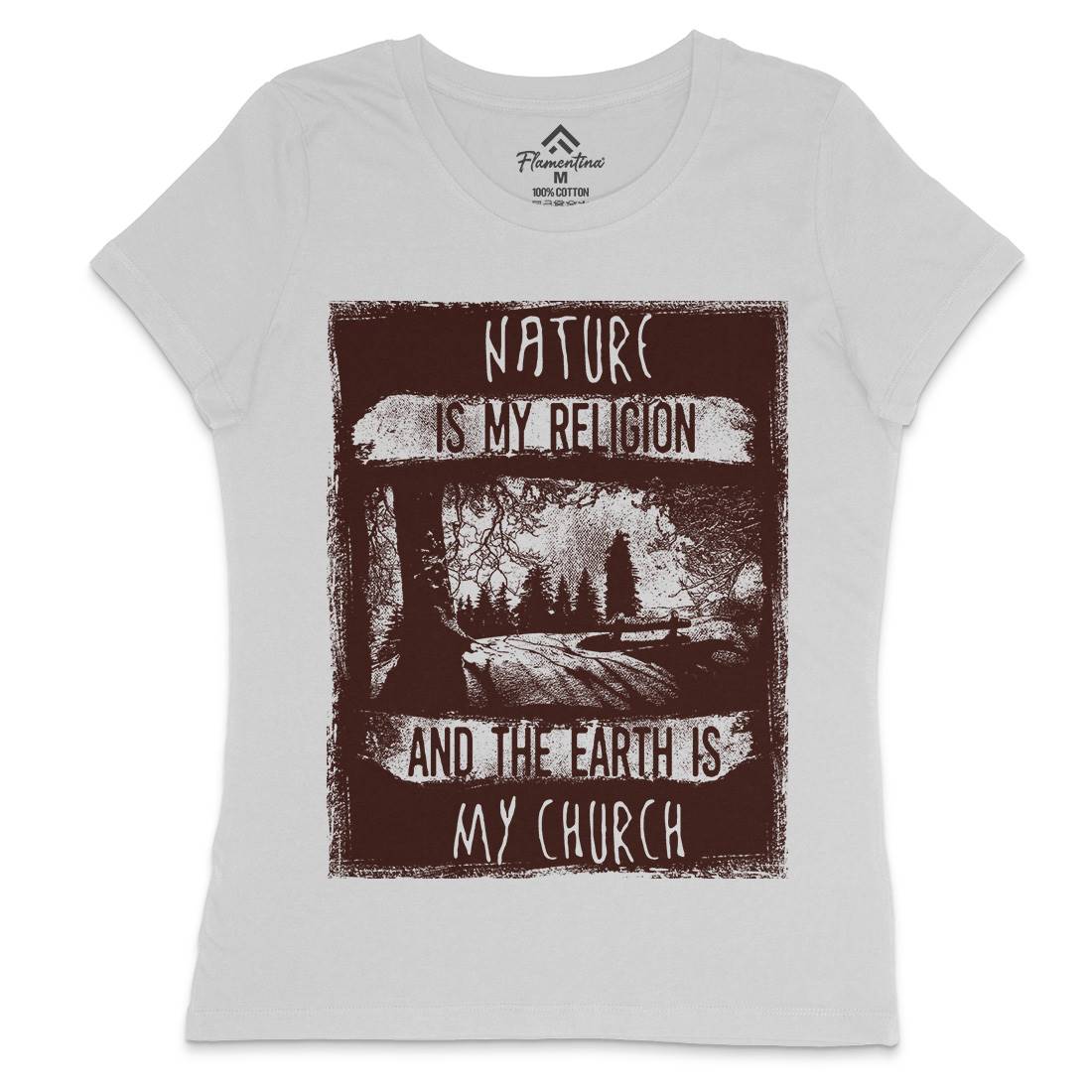 Is My Religion Womens Crew Neck T-Shirt Nature C967
