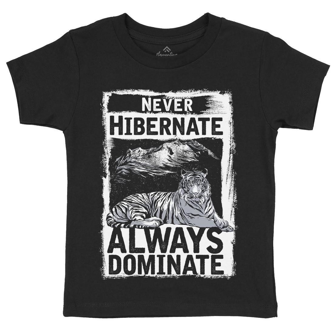 Never Hibernate Kids Organic Crew Neck T-Shirt Nature C968