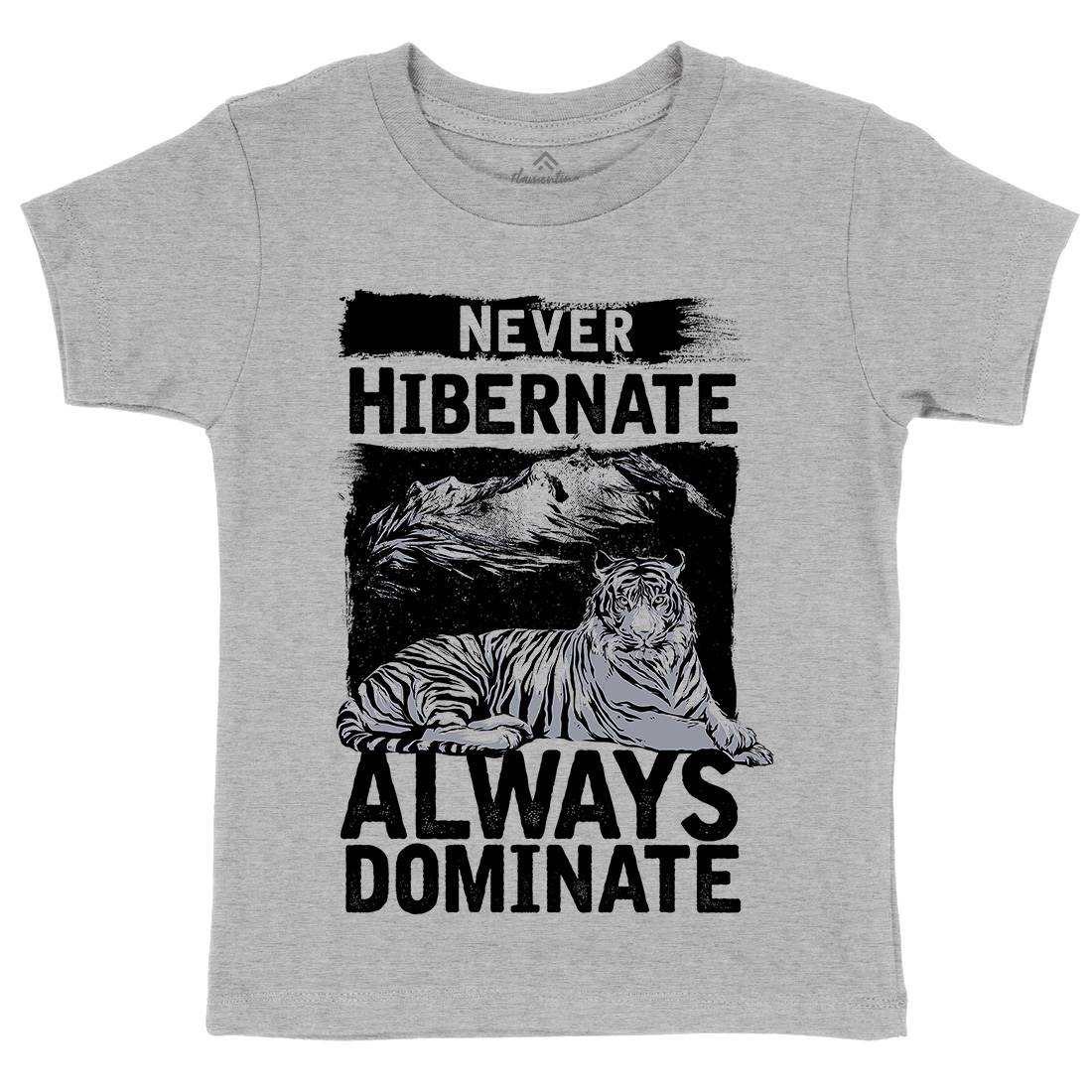 Never Hibernate Kids Crew Neck T-Shirt Nature C968