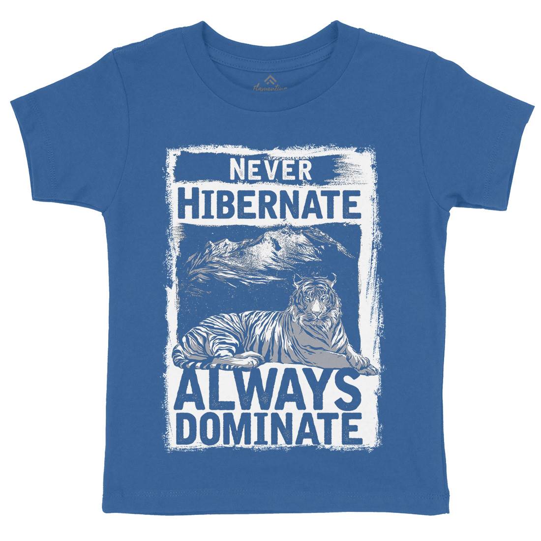 Never Hibernate Kids Crew Neck T-Shirt Nature C968