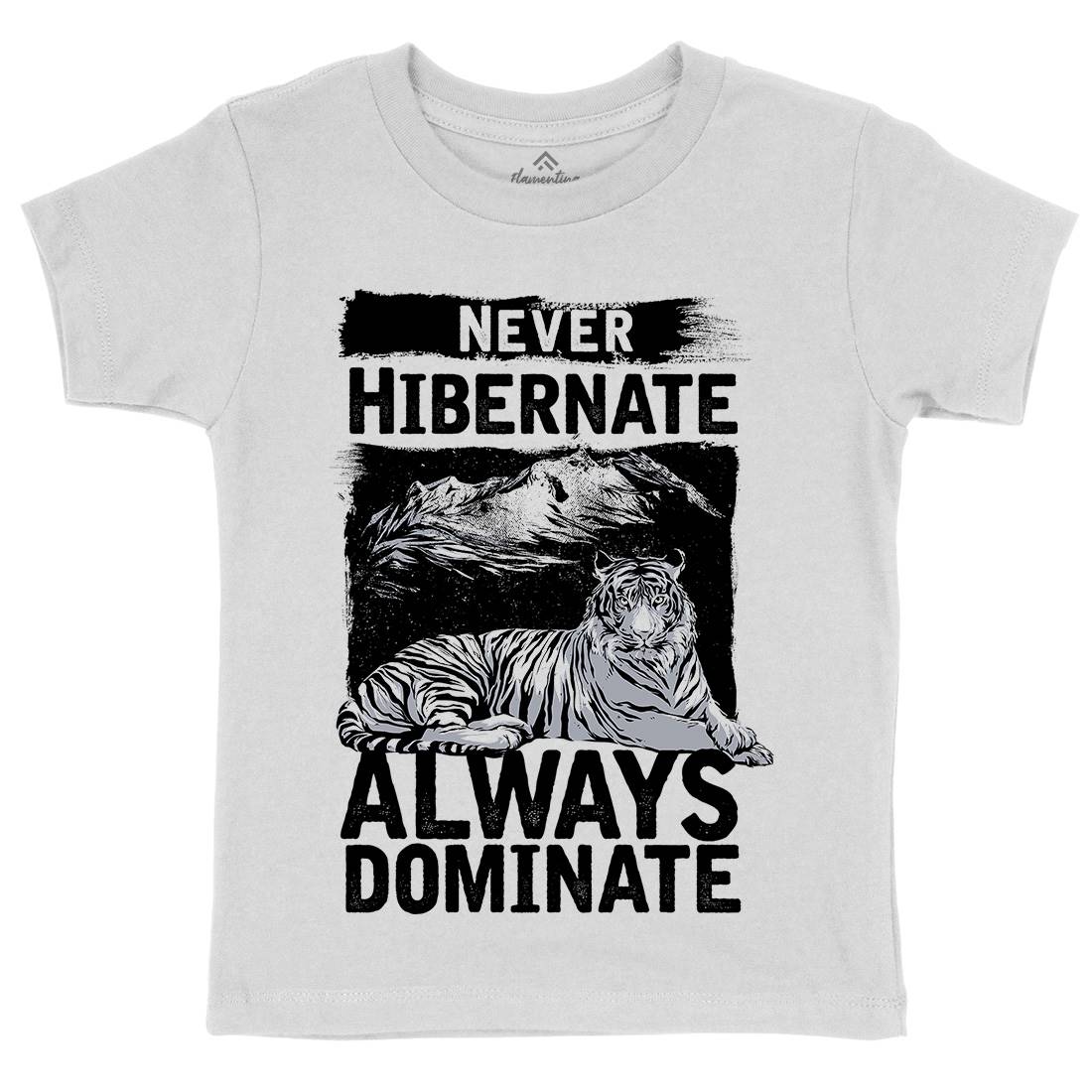 Never Hibernate Kids Crew Neck T-Shirt Nature C968
