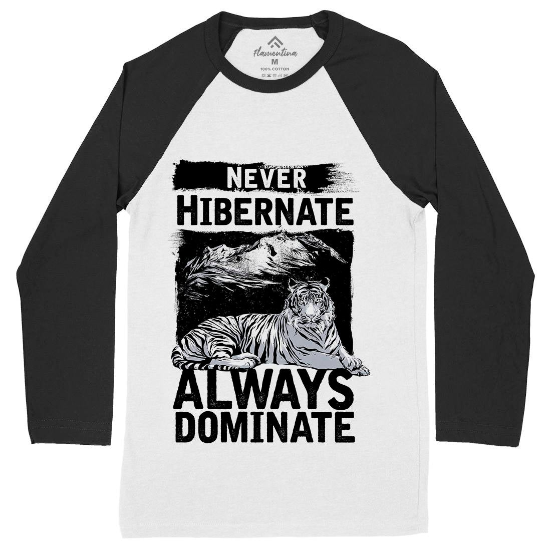 Never Hibernate Mens Long Sleeve Baseball T-Shirt Nature C968