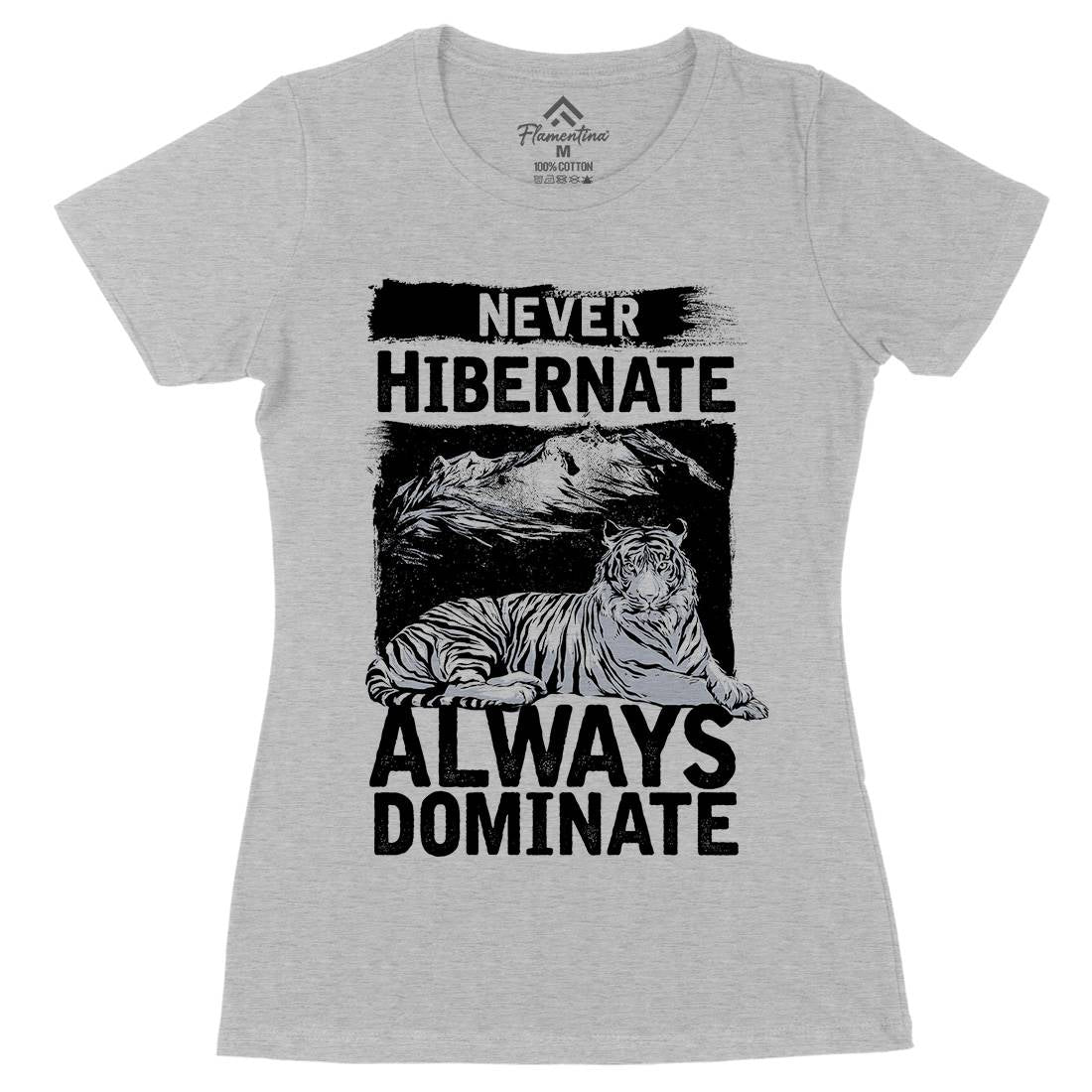 Never Hibernate Womens Organic Crew Neck T-Shirt Nature C968