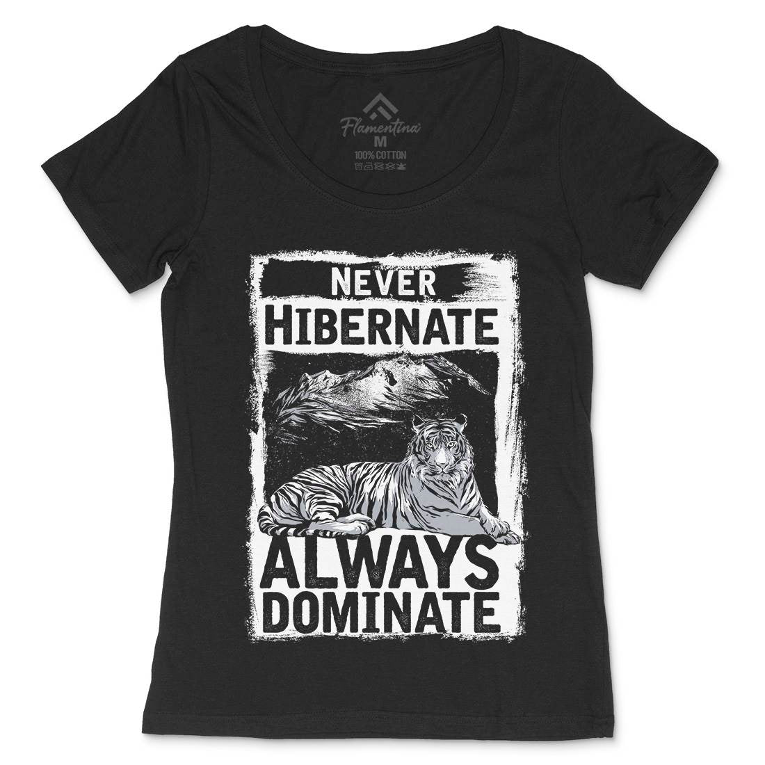Never Hibernate Womens Scoop Neck T-Shirt Nature C968