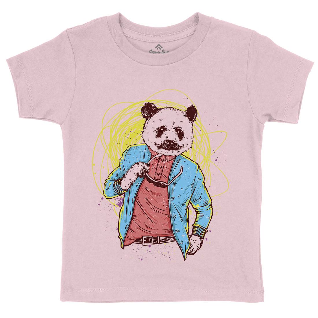 Panda Bear Kids Organic Crew Neck T-Shirt Animals C971
