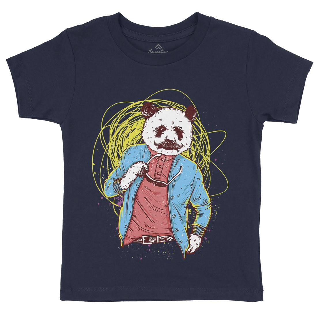 Panda Bear Kids Crew Neck T-Shirt Animals C971