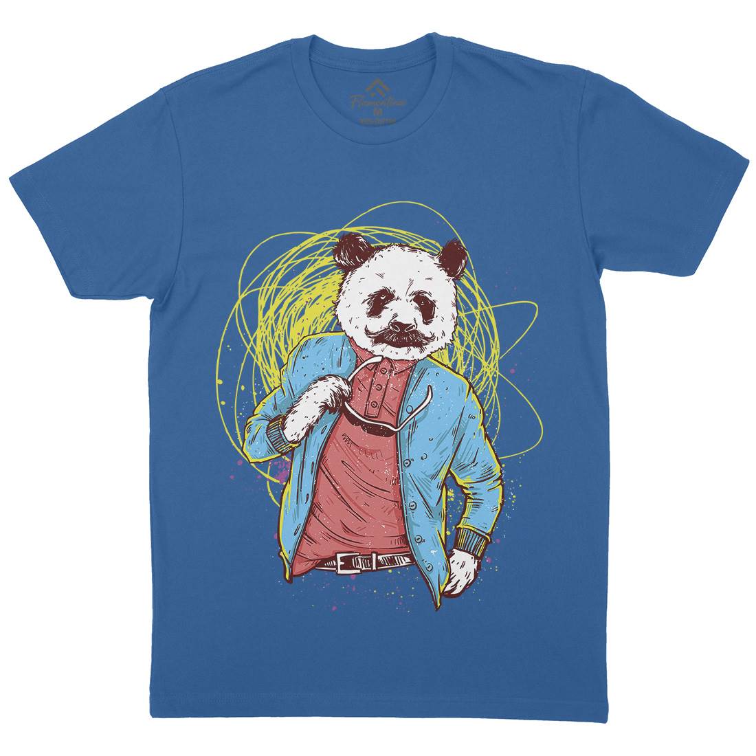 Panda Bear Mens Crew Neck T-Shirt Animals C971