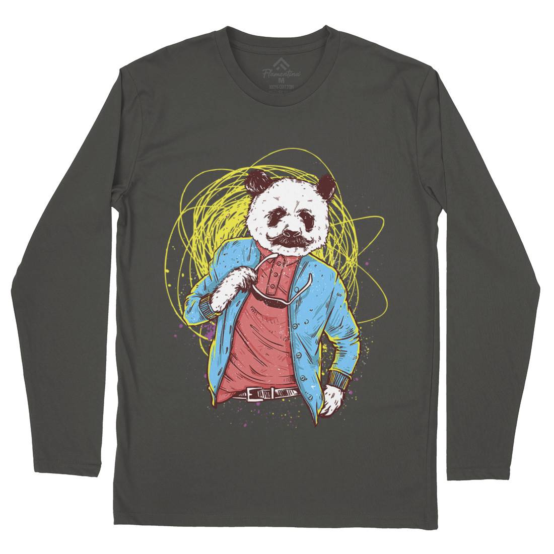 Panda Bear Mens Long Sleeve T-Shirt Animals C971