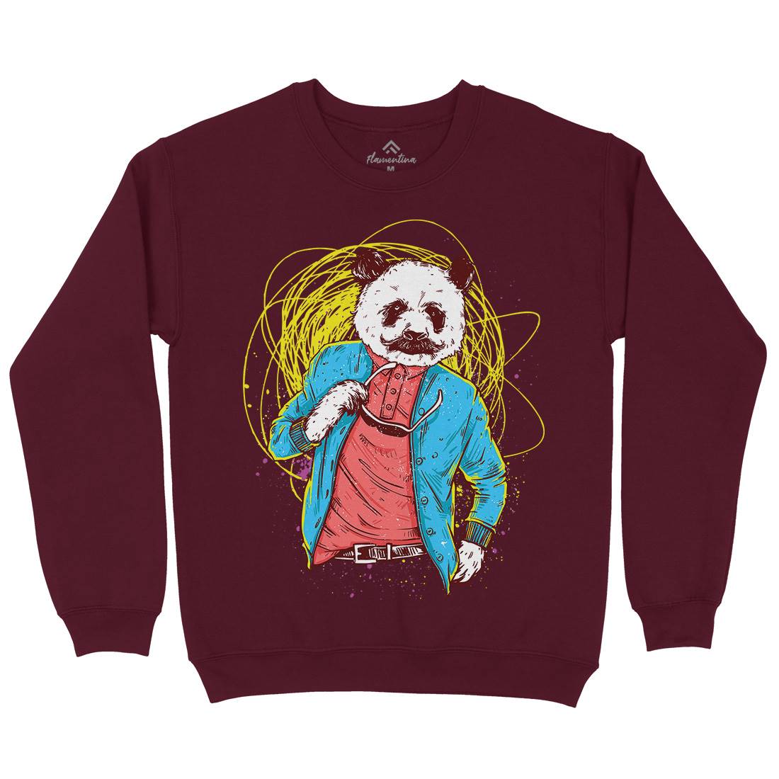Panda Bear Mens Crew Neck Sweatshirt Animals C971