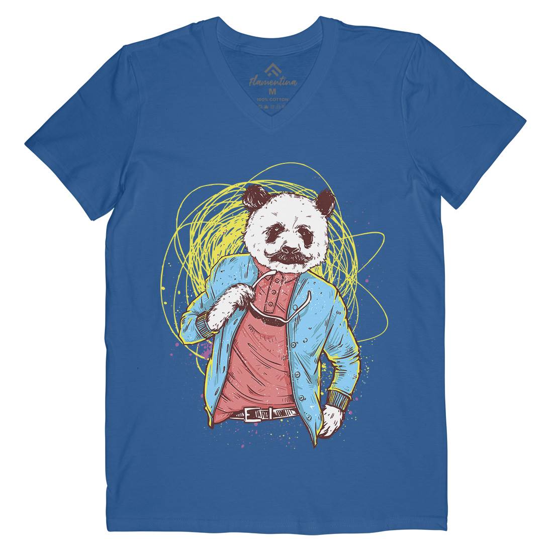 Panda Bear Mens V-Neck T-Shirt Animals C971