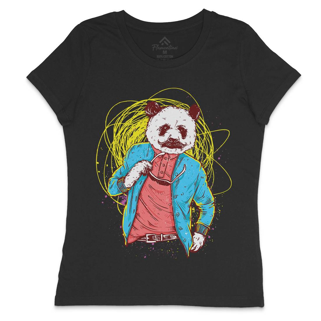 Panda Bear Womens Crew Neck T-Shirt Animals C971
