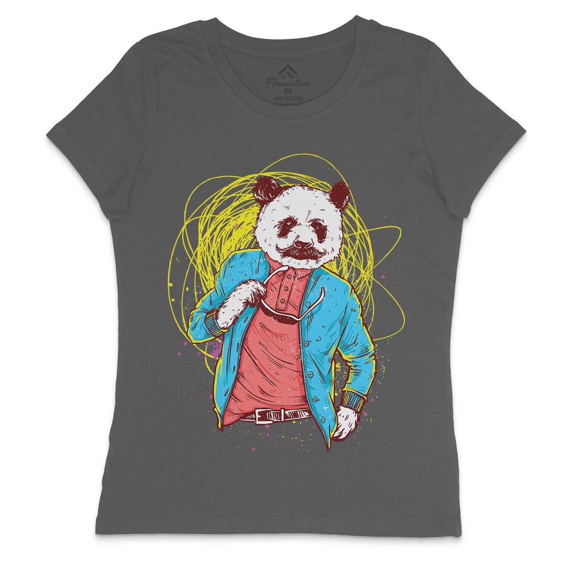 Panda Bear Womens Crew Neck T-Shirt Animals C971