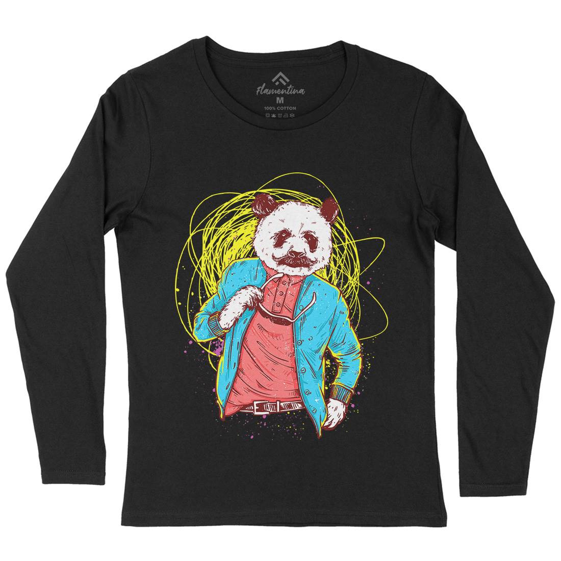 Panda Bear Womens Long Sleeve T-Shirt Animals C971