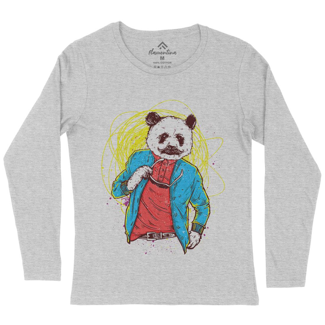 Panda Bear Womens Long Sleeve T-Shirt Animals C971