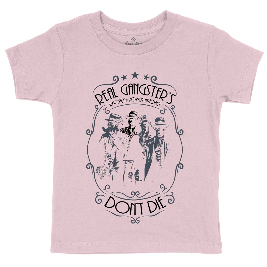 Real Gangster&#39;s Don&#39;t Die Kids Crew Neck T-Shirt Retro C972