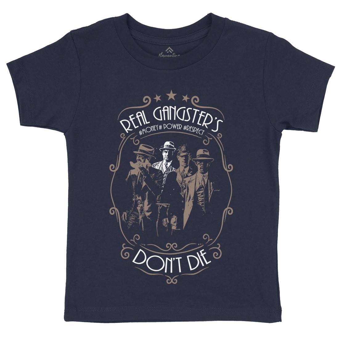 Real Gangster&#39;s Don&#39;t Die Kids Crew Neck T-Shirt Retro C972