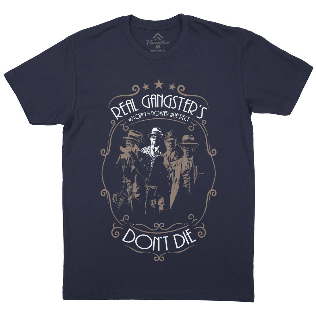 Real Gangster&#39;s Don&#39;t Die Mens Crew Neck T-Shirt Retro C972