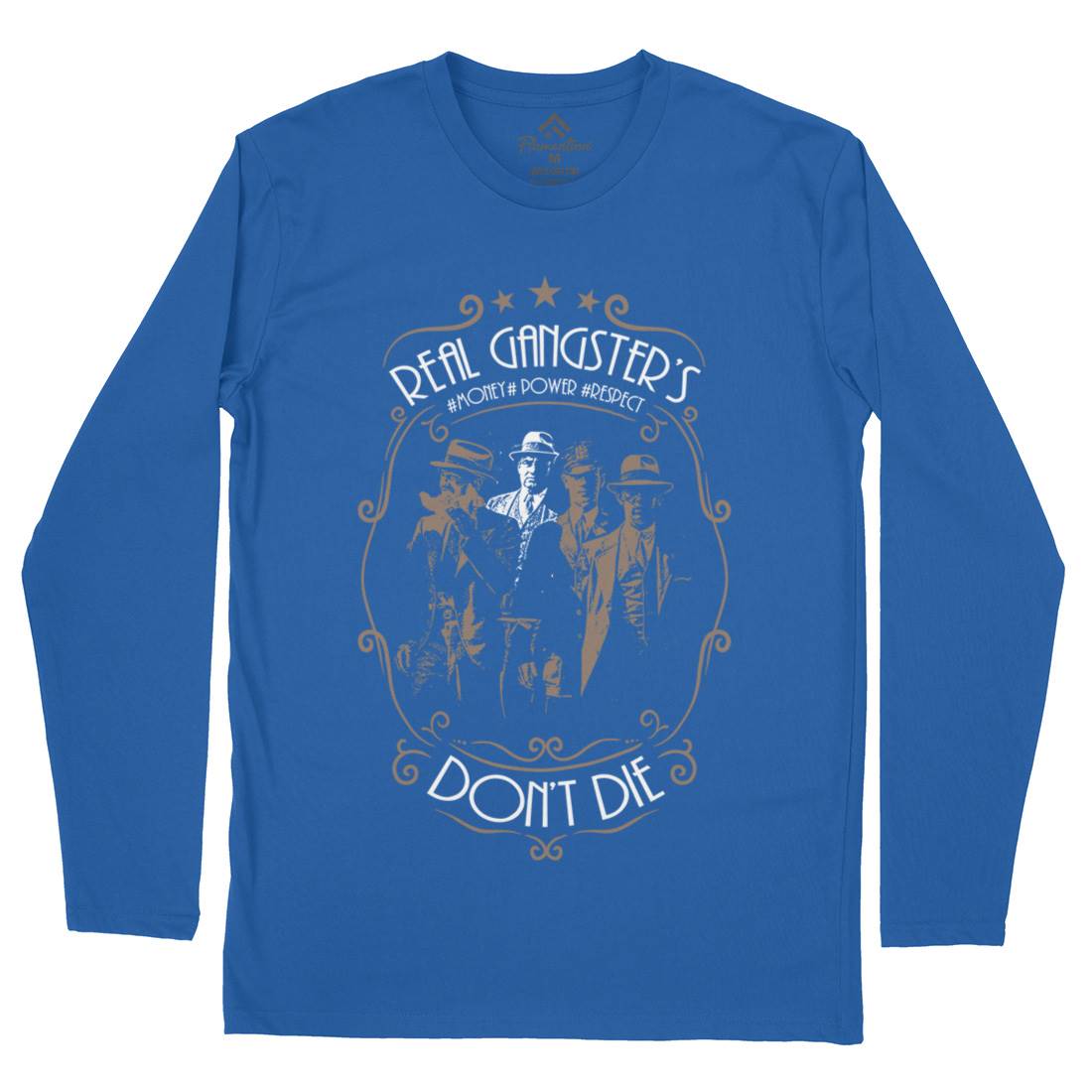 Real Gangster&#39;s Don&#39;t Die Mens Long Sleeve T-Shirt Retro C972