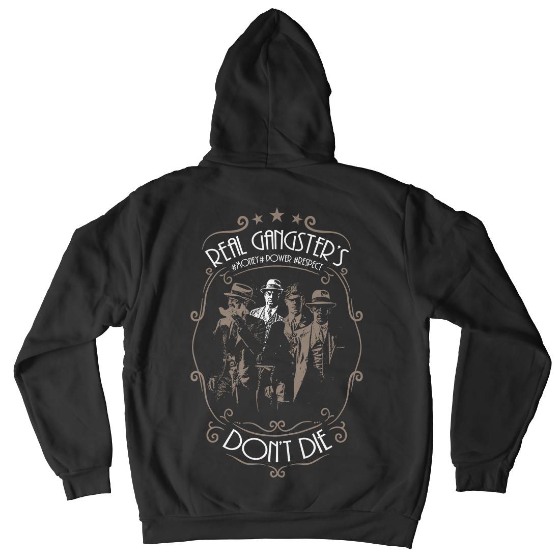 Real Gangster&#39;s Don&#39;t Die Mens Hoodie With Pocket Retro C972