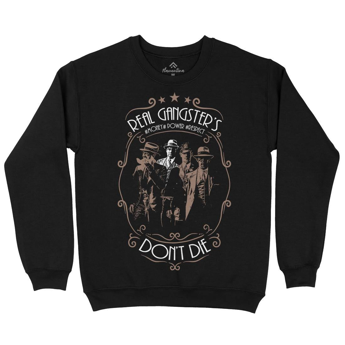 Real Gangster&#39;s Don&#39;t Die Mens Crew Neck Sweatshirt Retro C972