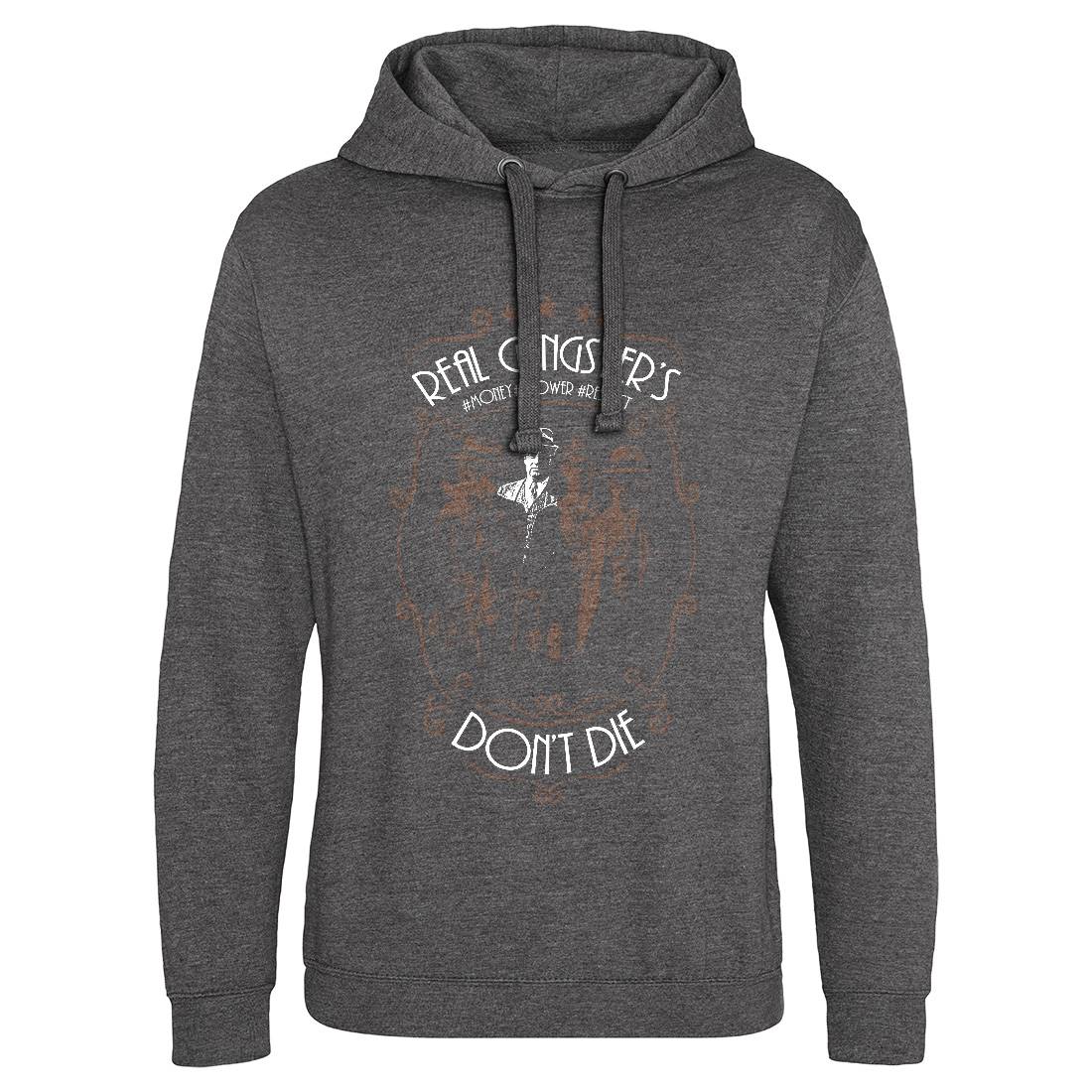 Real Gangster&#39;s Don&#39;t Die Mens Hoodie Without Pocket Retro C972