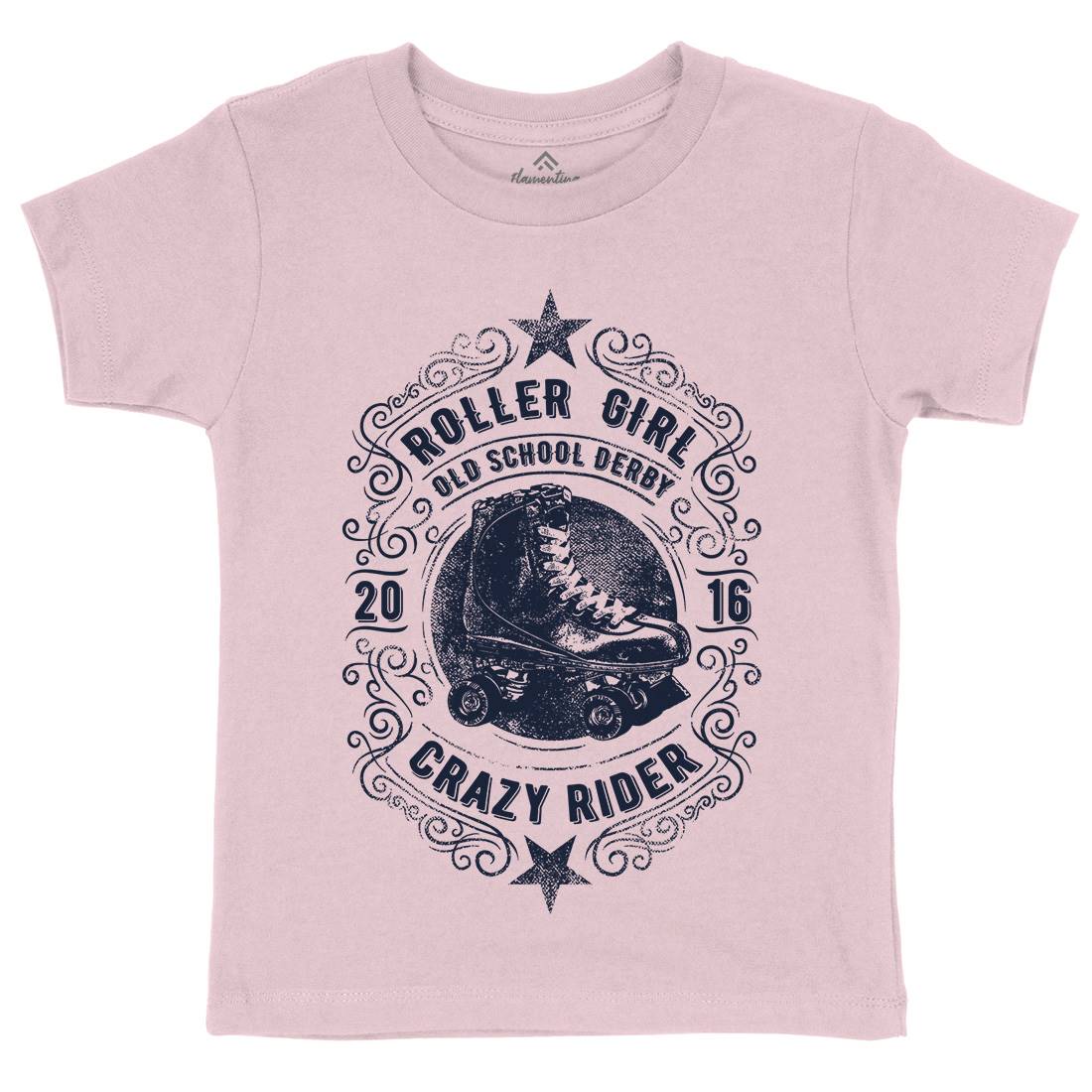 Roller Girl Kids Crew Neck T-Shirt Skate C973