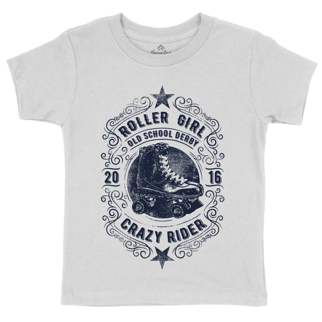 Roller Girl Kids Organic Crew Neck T-Shirt Skate C973