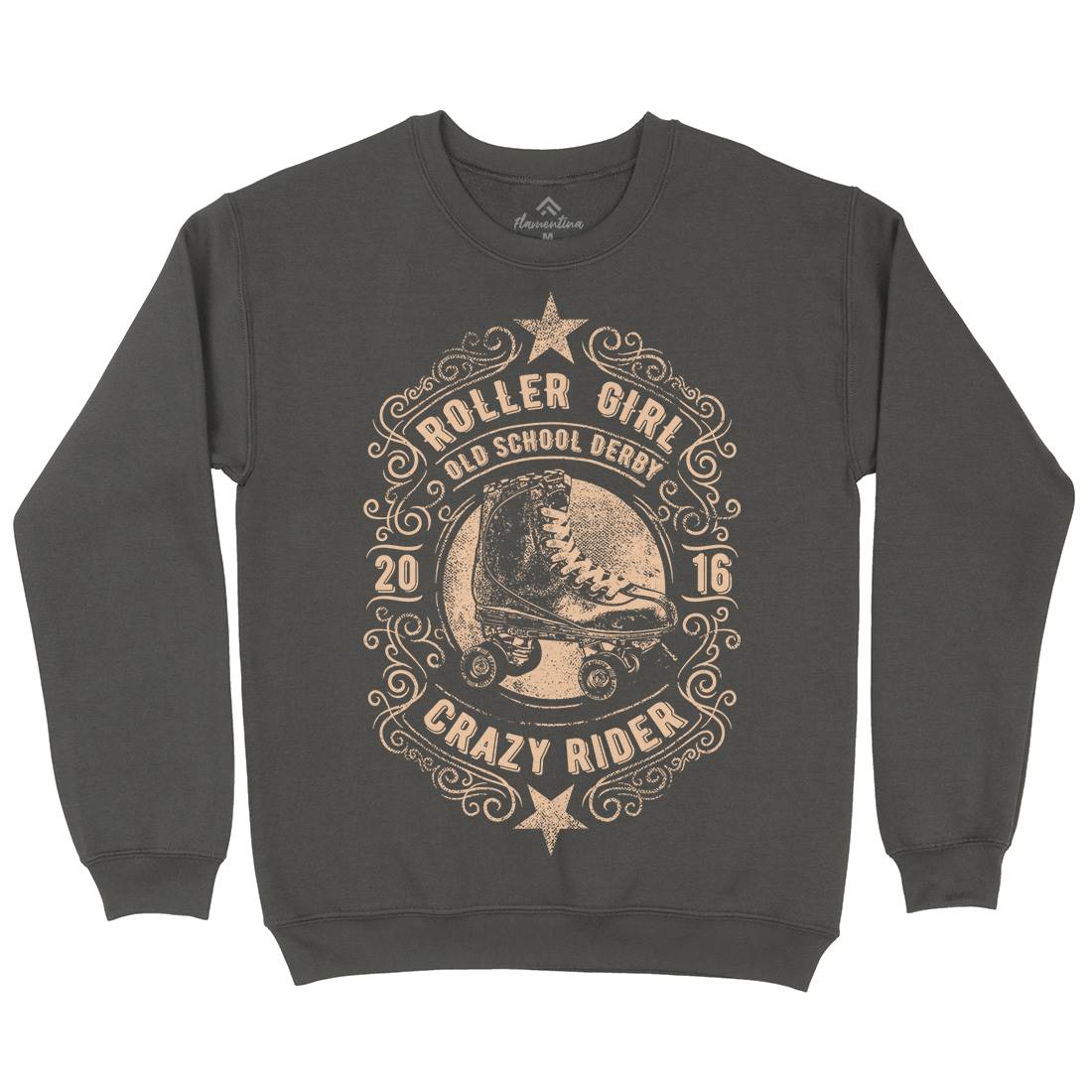 Roller Girl Mens Crew Neck Sweatshirt Skate C973