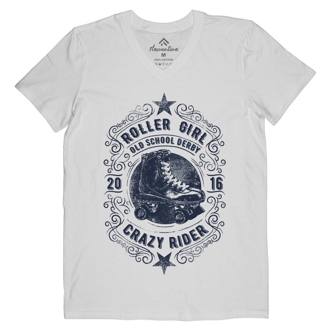 Roller Girl Mens V-Neck T-Shirt Skate C973