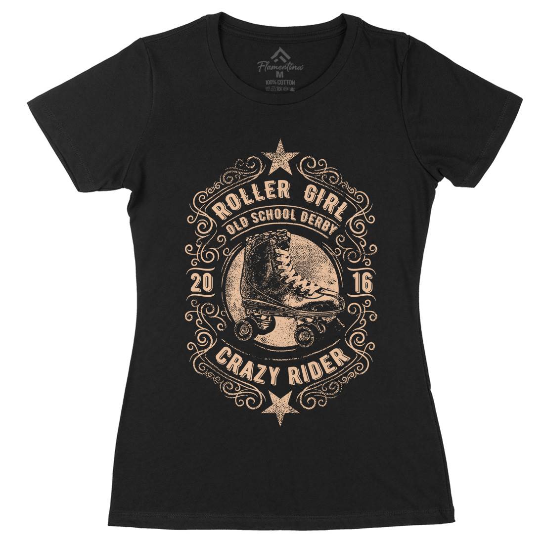Roller Girl Womens Organic Crew Neck T-Shirt Skate C973