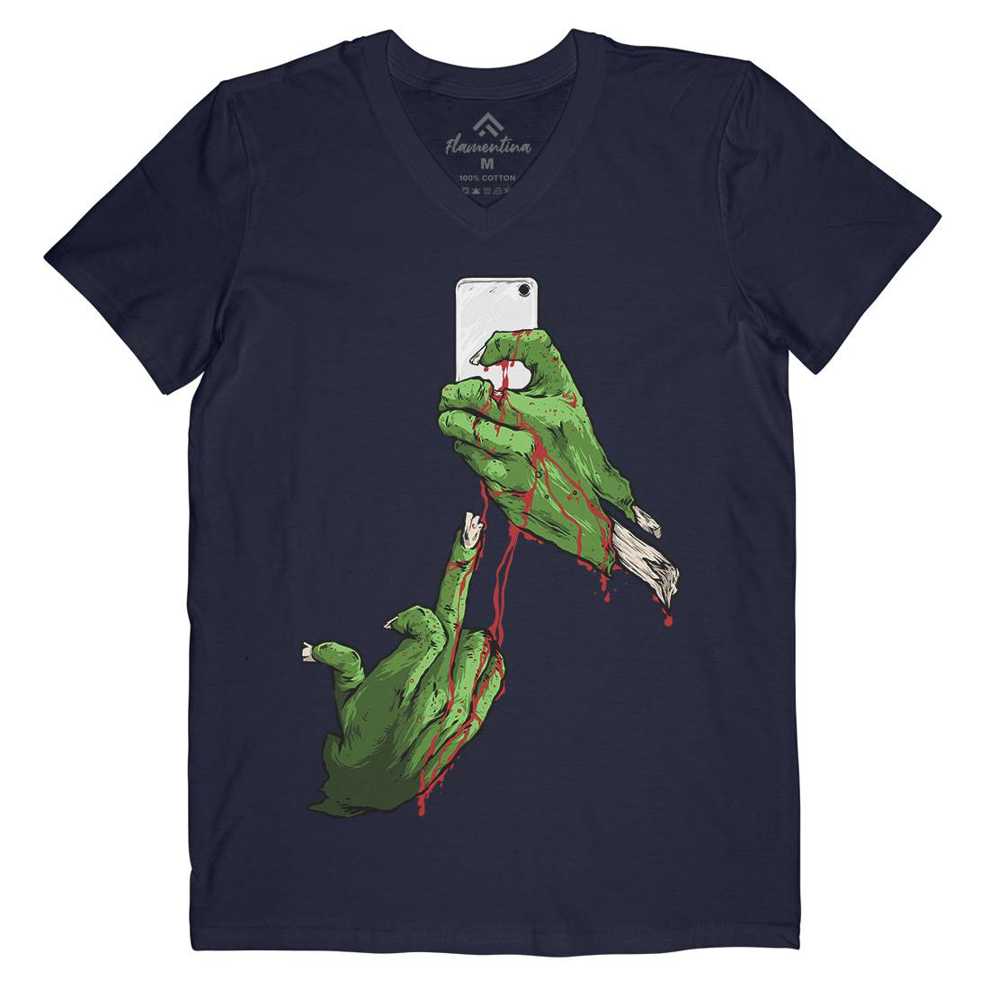 Selfie Mens Organic V-Neck T-Shirt Geek C974