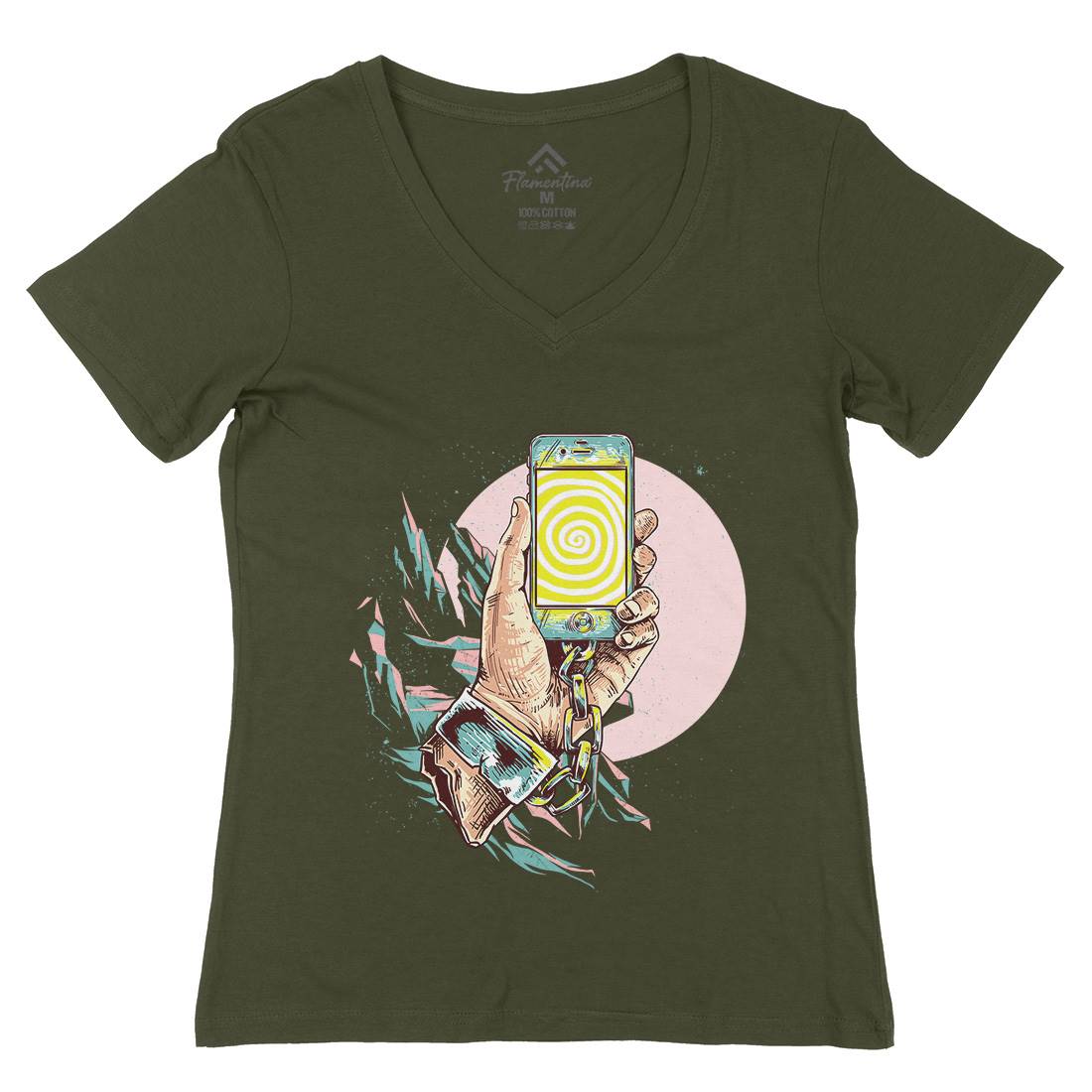 Selfish Womens Organic V-Neck T-Shirt Geek C975