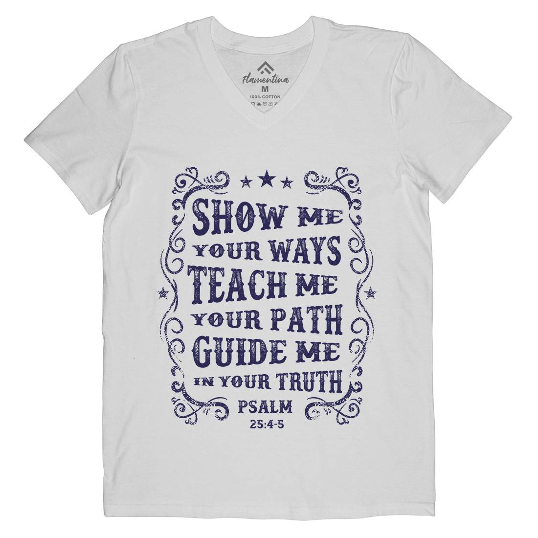 Show Me Teach Me Guide Me Mens Organic V-Neck T-Shirt Religion C976