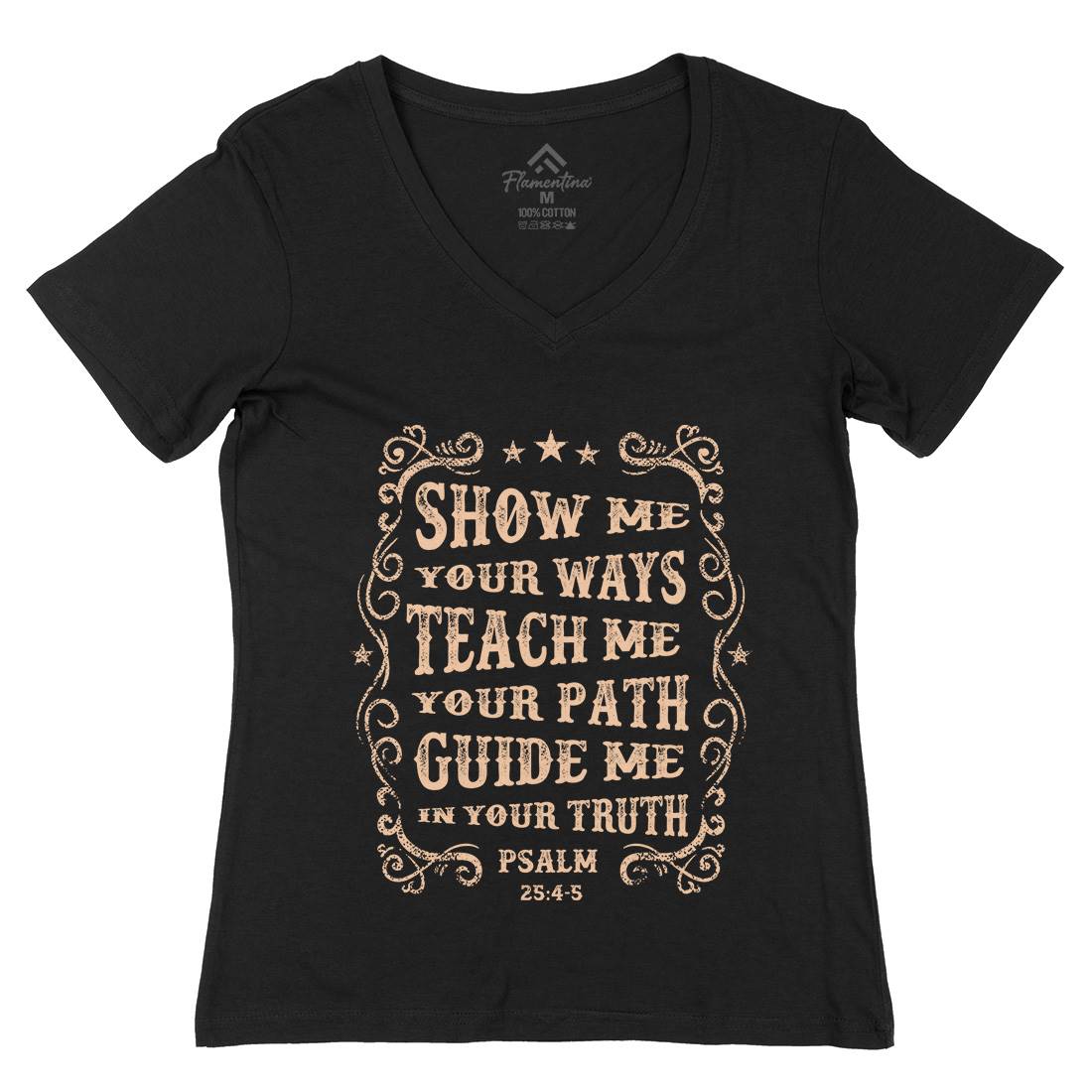 Show Me Teach Me Guide Me Womens Organic V-Neck T-Shirt Religion C976