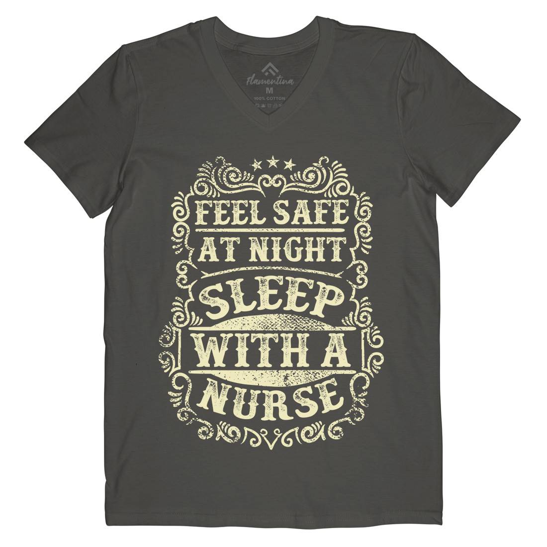 Sleep With Nurse Mens V-Neck T-Shirt Work C977
