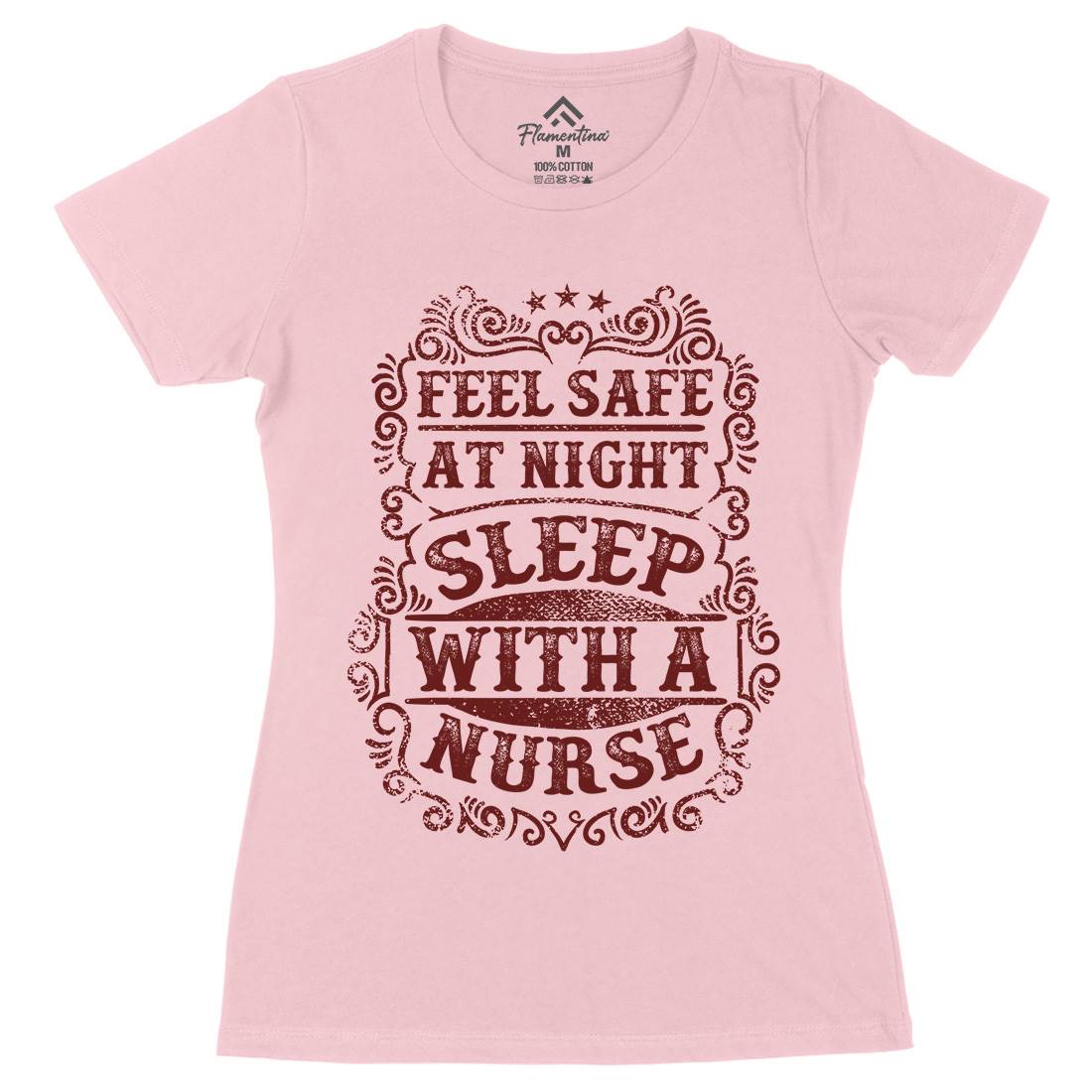 Sleep With Nurse Womens Organic Crew Neck T-Shirt Work C977