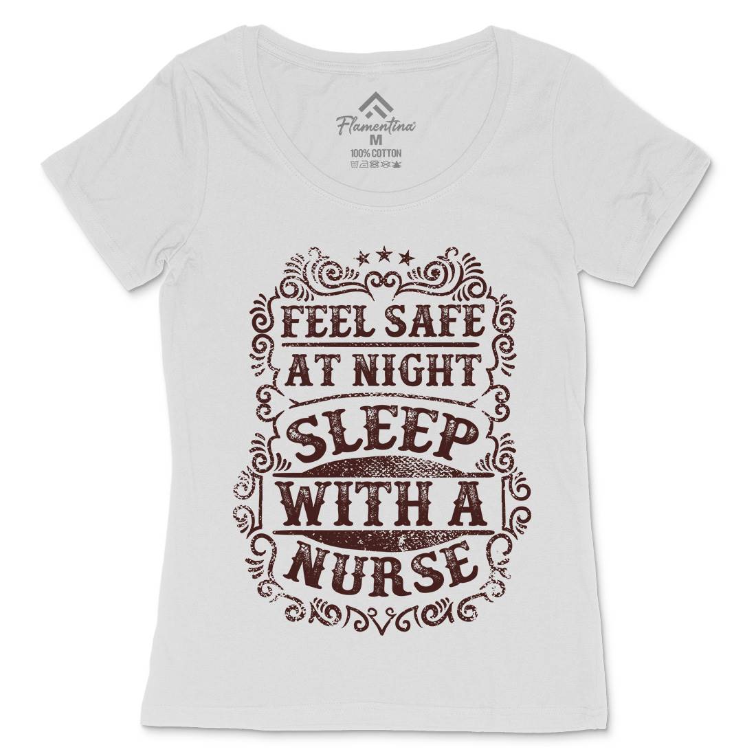 Sleep With Nurse Womens Scoop Neck T-Shirt Work C977