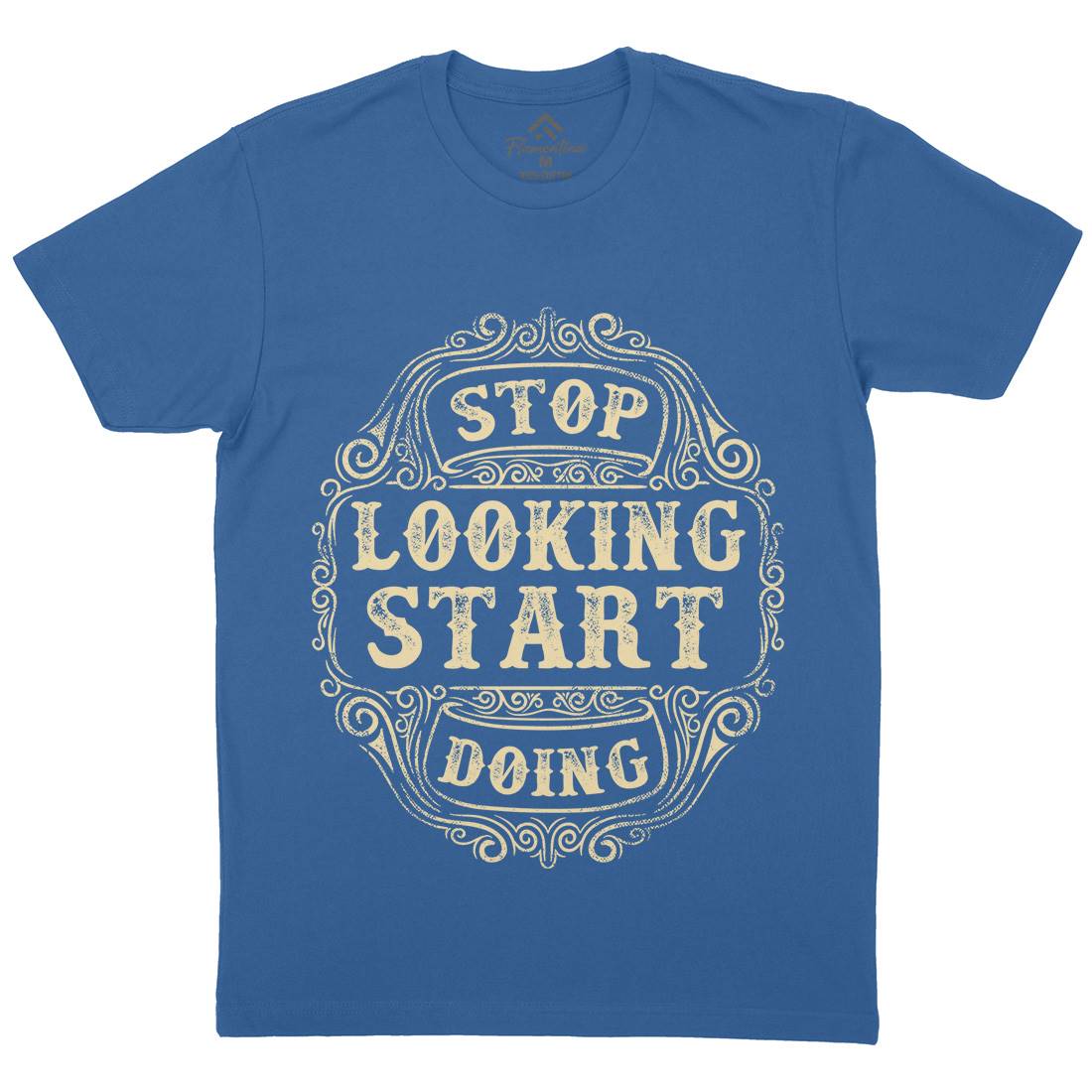Stop Looking Start Doing Mens Organic Crew Neck T-Shirt Quotes C979