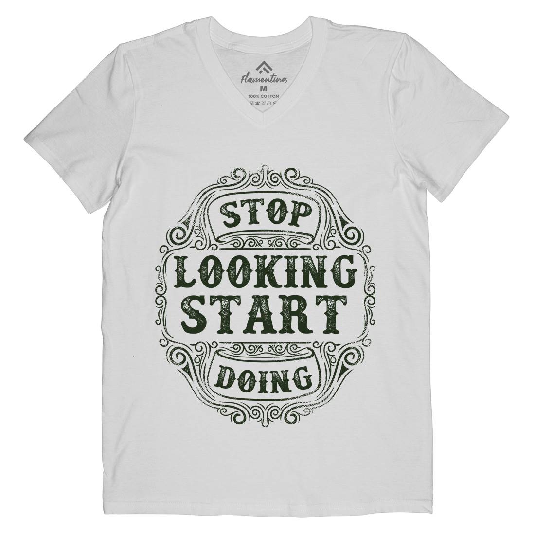 Stop Looking Start Doing Mens V-Neck T-Shirt Quotes C979