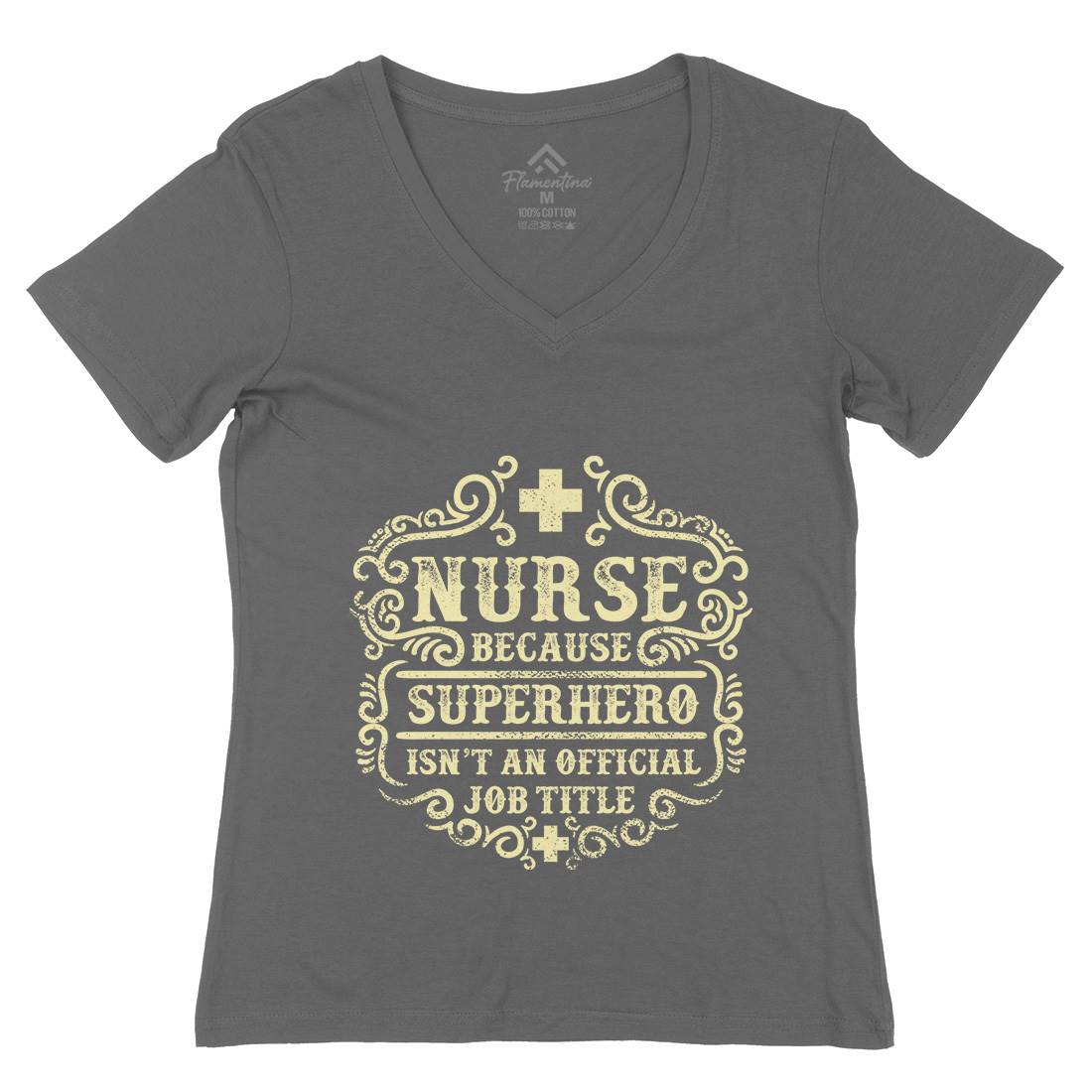 Superhero Isn&#39;t An Official Job Title Womens Organic V-Neck T-Shirt Work C980