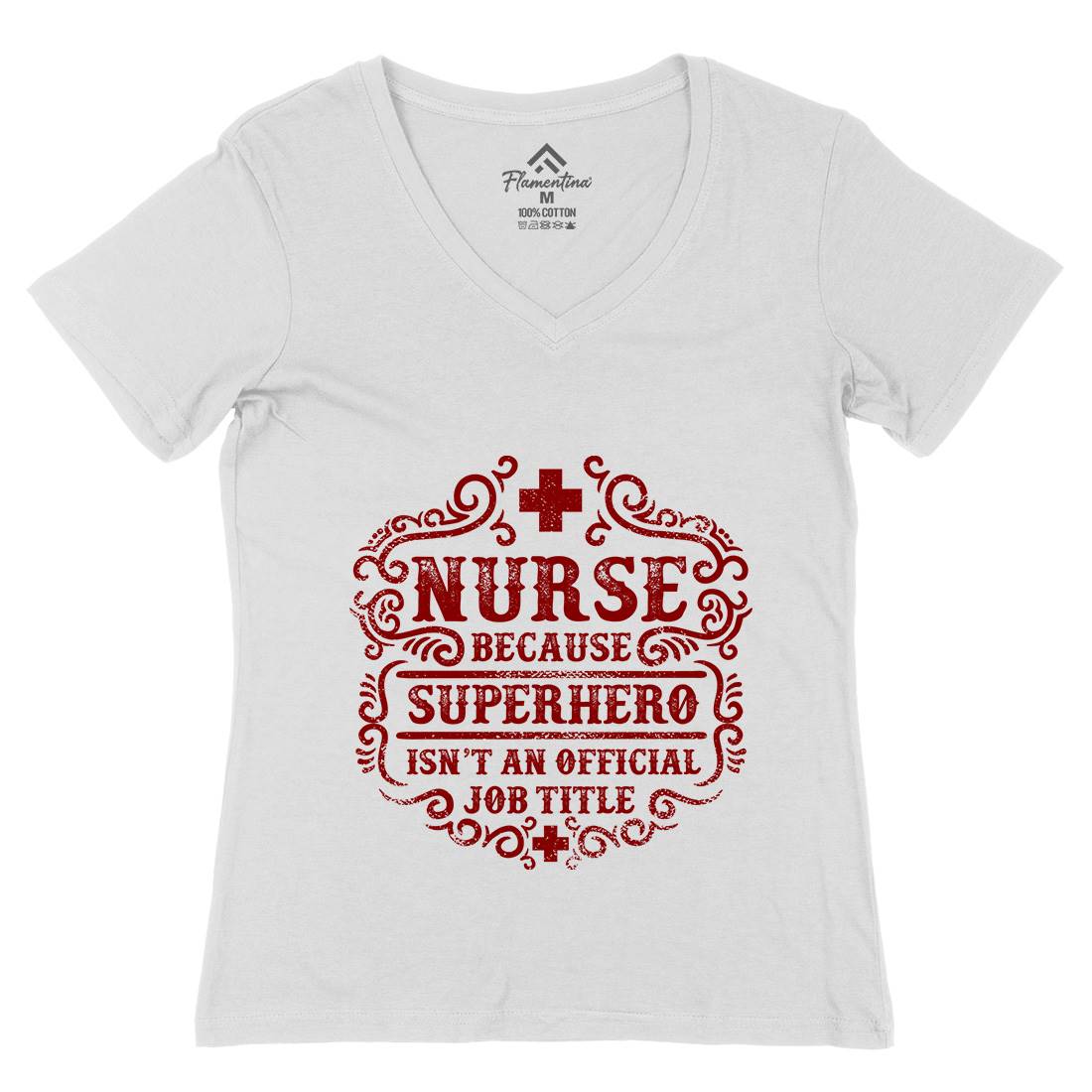Superhero Isn&#39;t An Official Job Title Womens Organic V-Neck T-Shirt Work C980