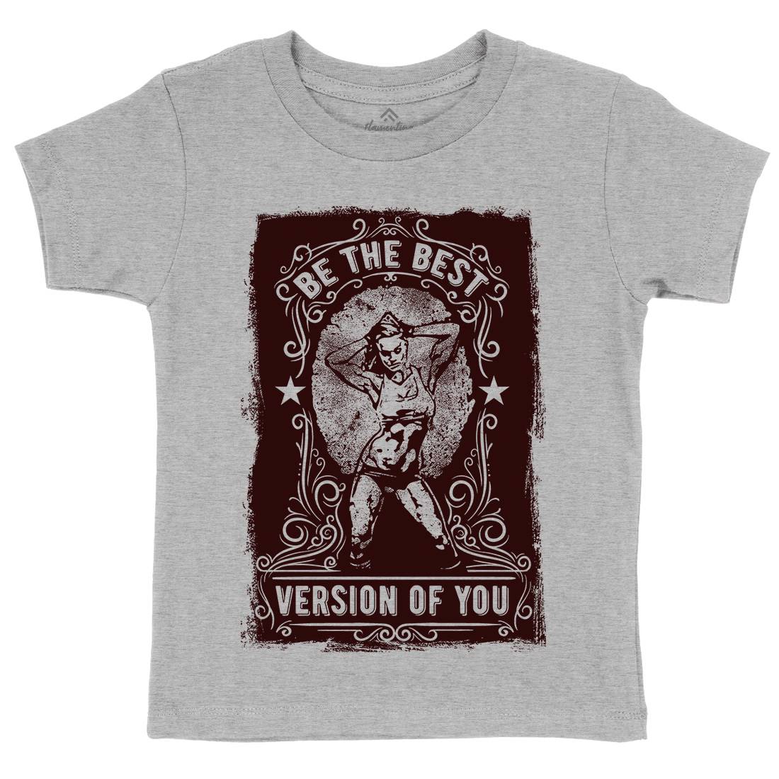 The Best Version Of You Kids Crew Neck T-Shirt Gym C984