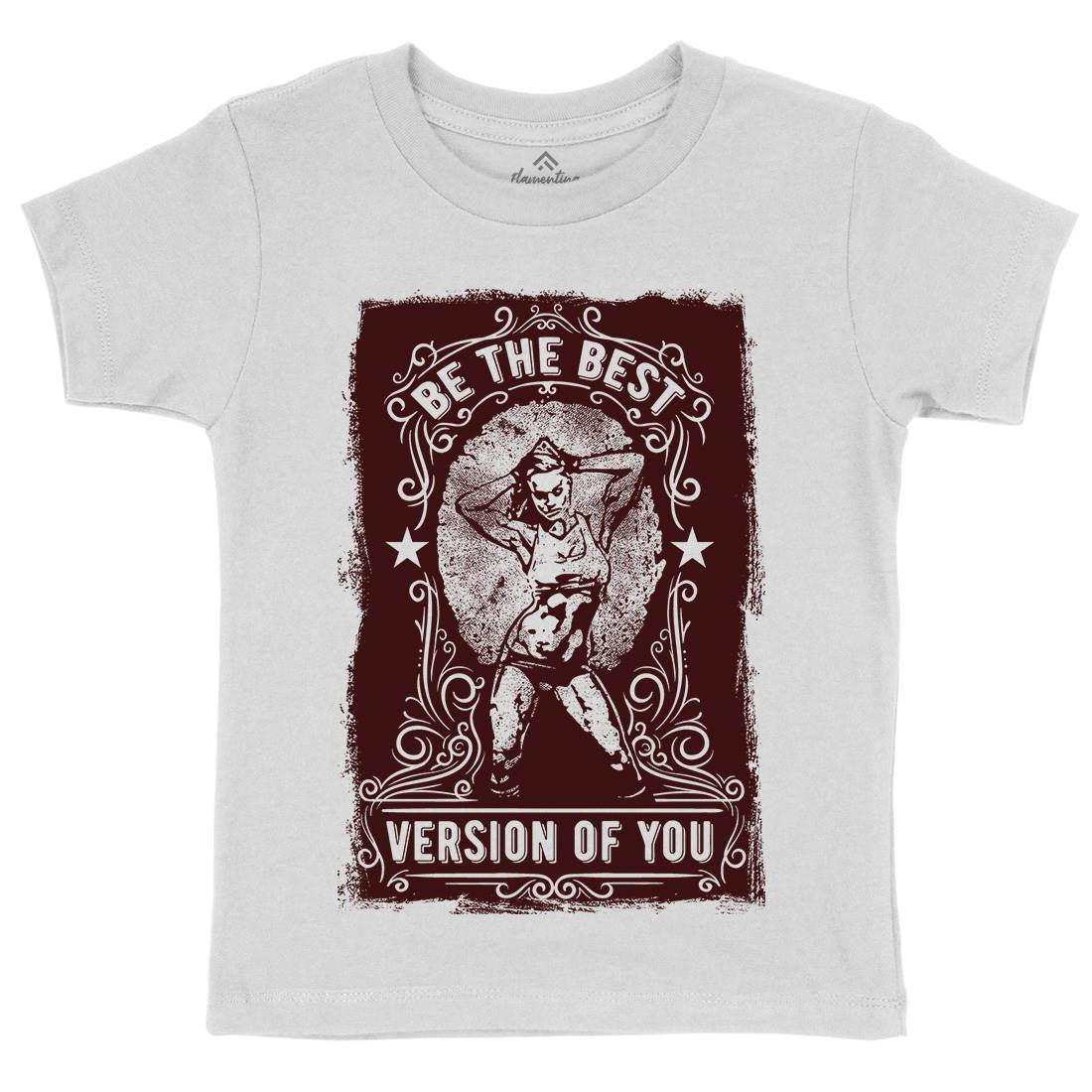 The Best Version Of You Kids Organic Crew Neck T-Shirt Gym C984