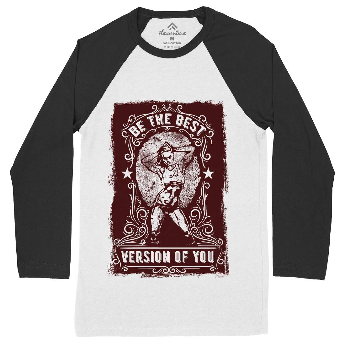 The Best Version Of You Mens Long Sleeve Baseball T-Shirt Gym C984