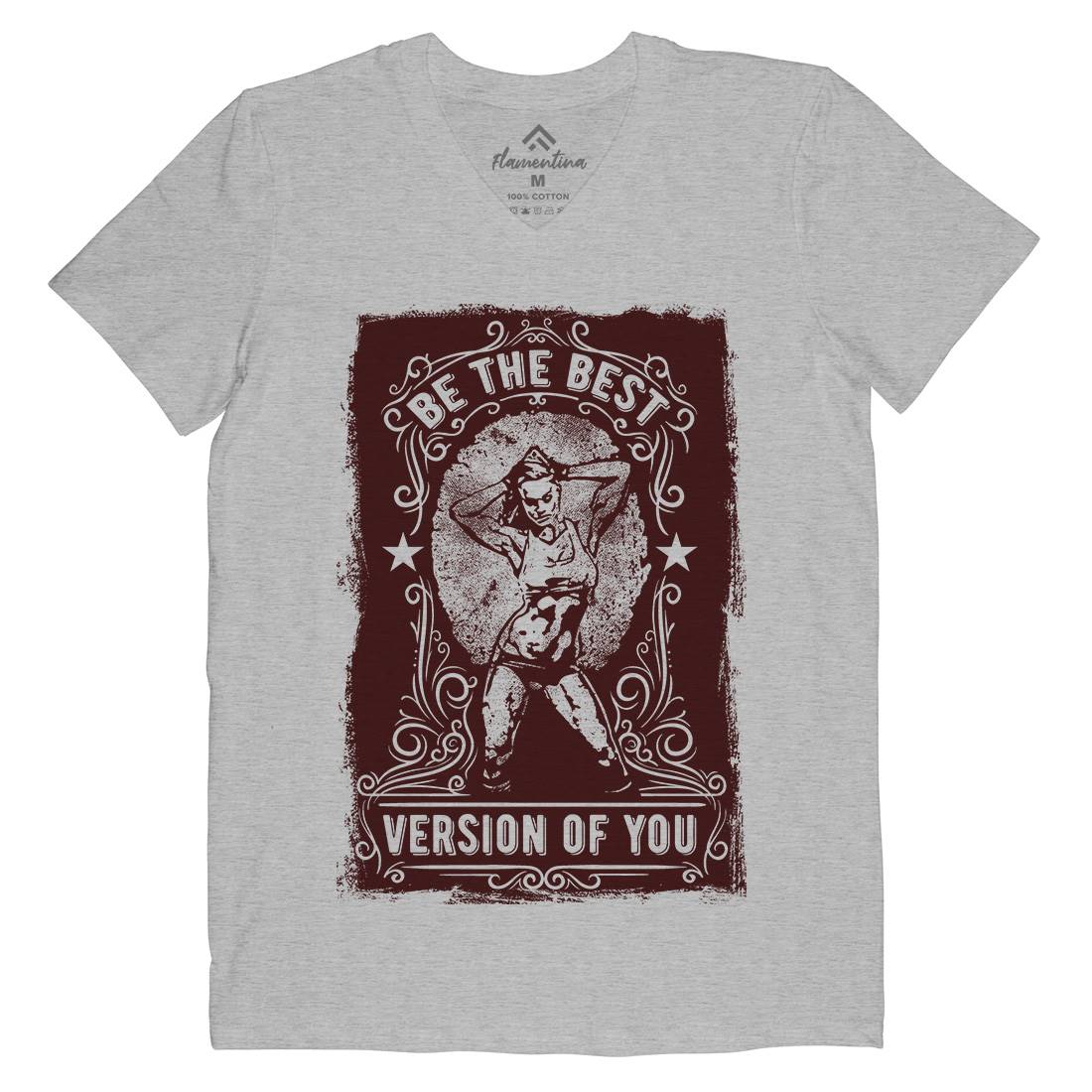 The Best Version Of You Mens V-Neck T-Shirt Gym C984