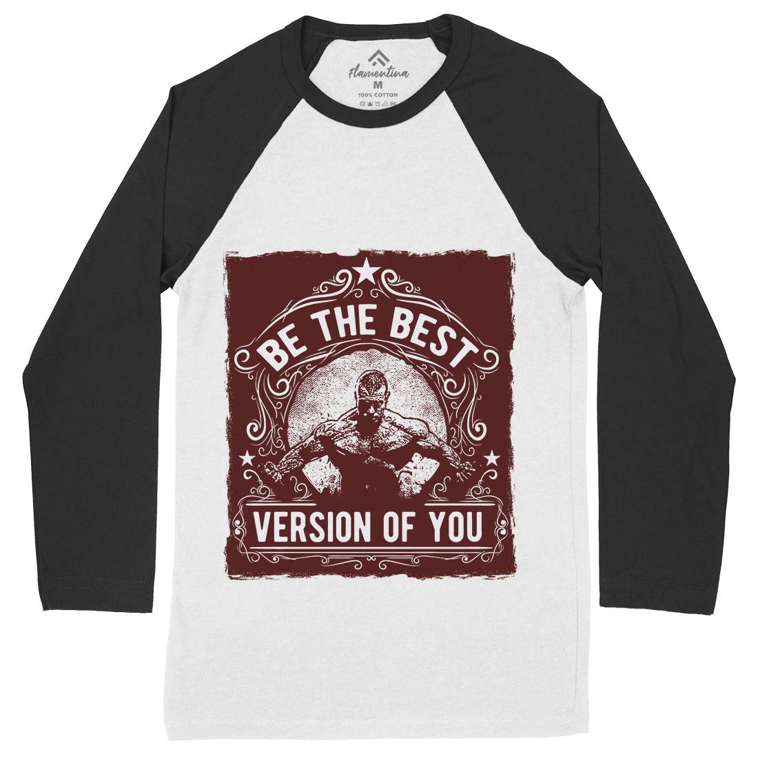 The Best Version Of You Mens Long Sleeve Baseball T-Shirt Gym C985