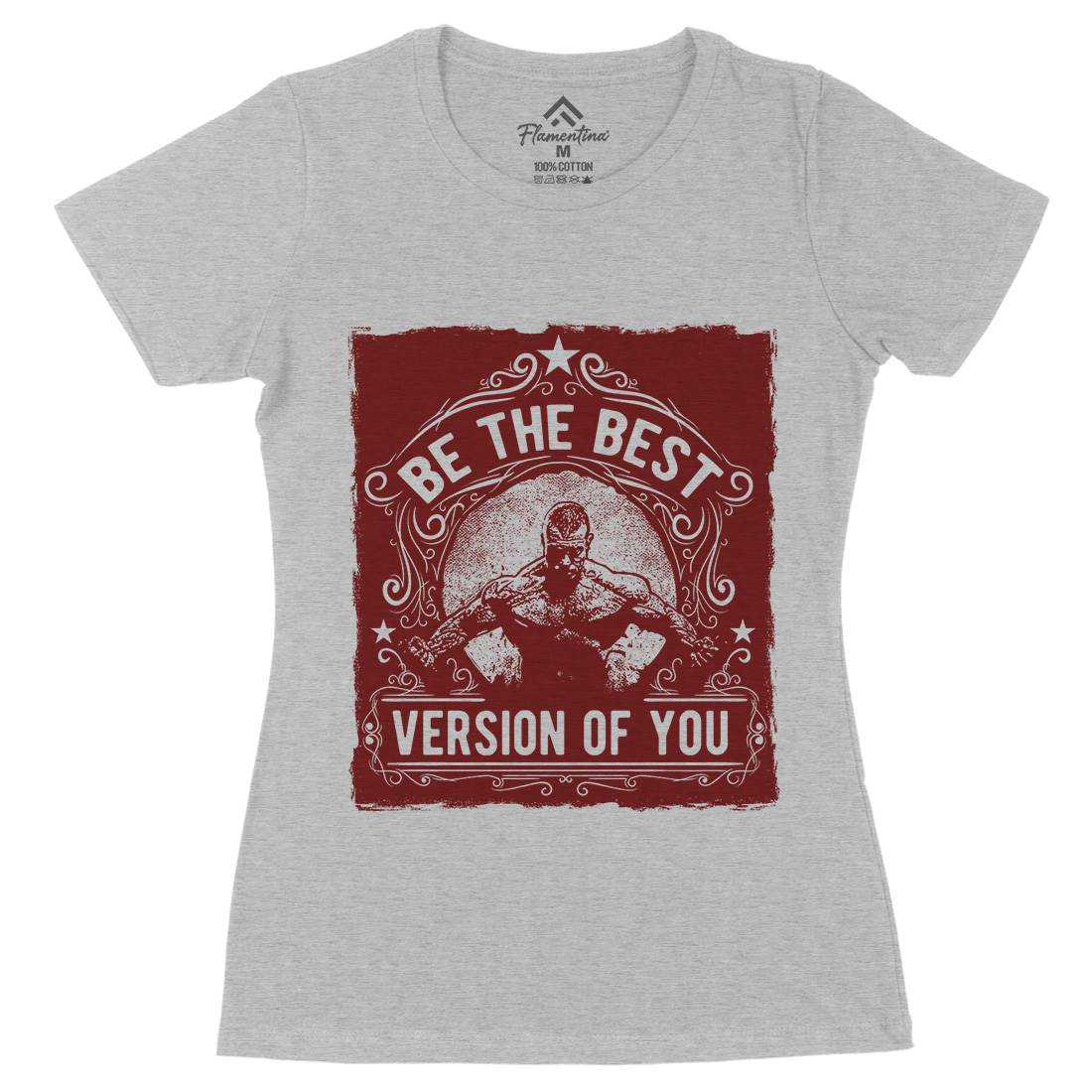 The Best Version Of You Womens Organic Crew Neck T-Shirt Gym C985