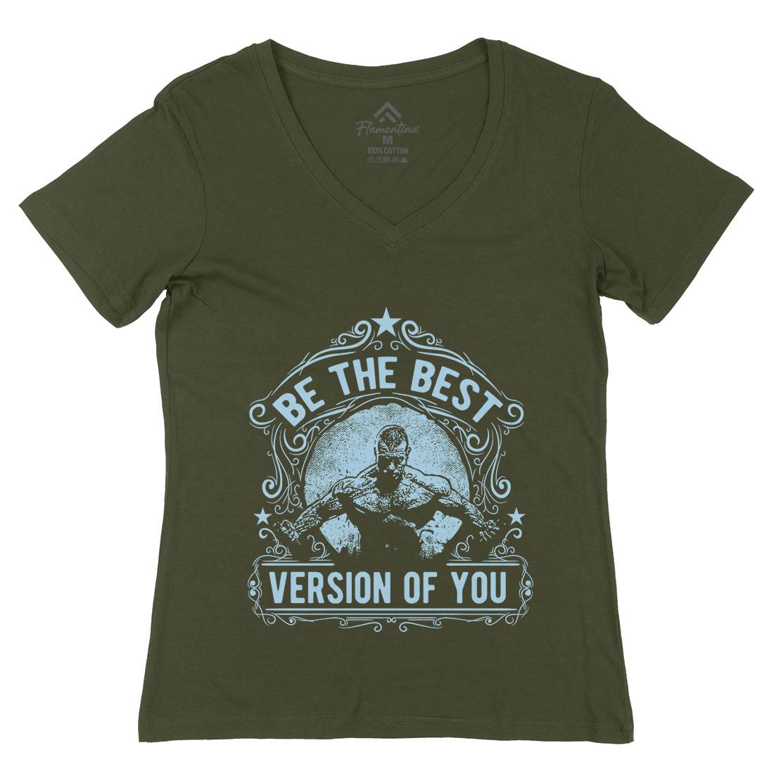 The Best Version Of You Womens Organic V-Neck T-Shirt Gym C985