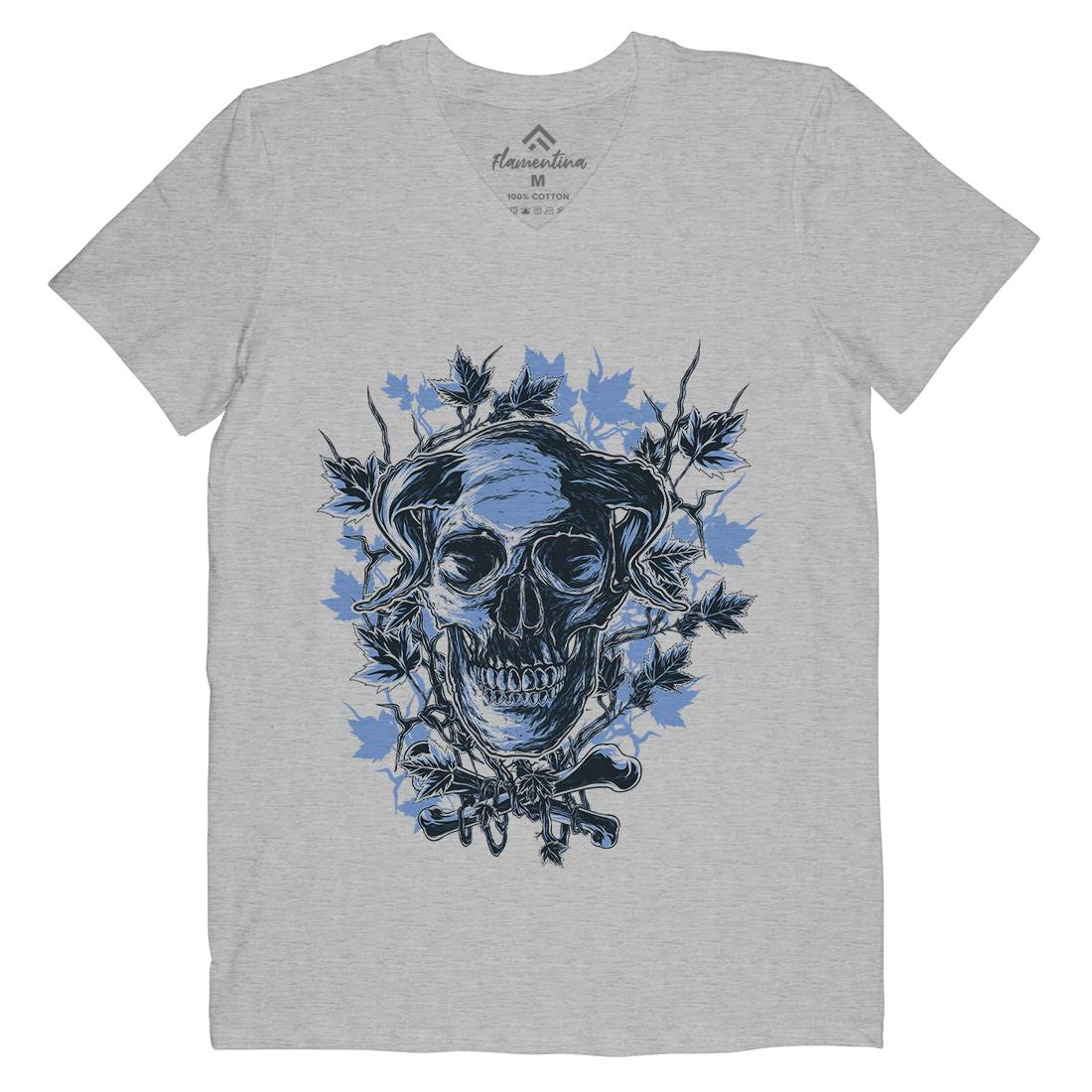 The Horned One Mens V-Neck T-Shirt Horror C986