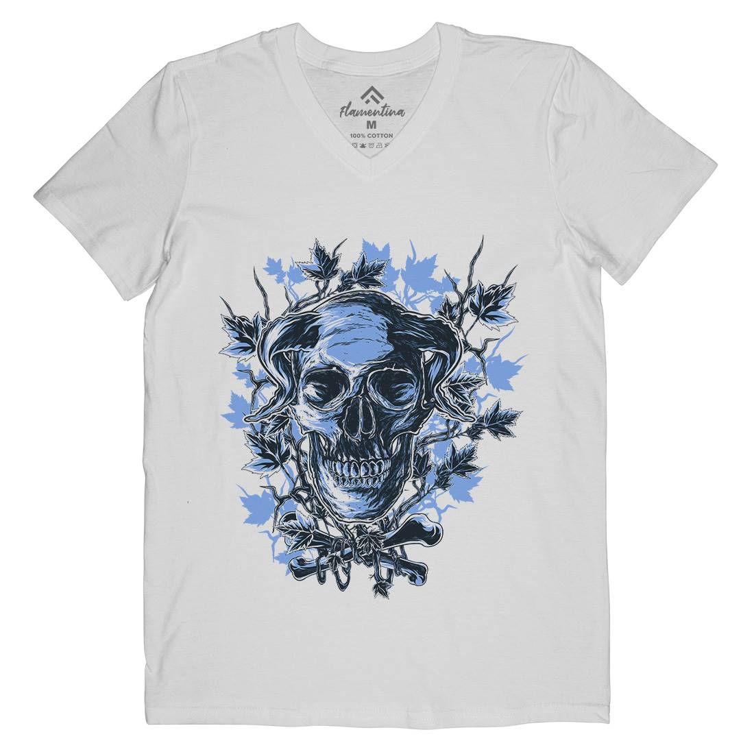 The Horned One Mens V-Neck T-Shirt Horror C986